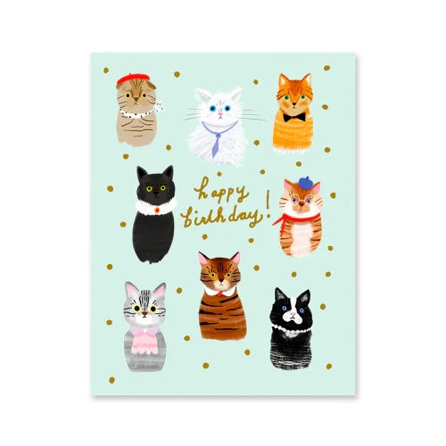 Postkarte "Happy Birthday Cats"
