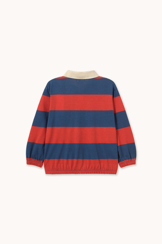 Dark Red Stripes Polo Sweatshirt