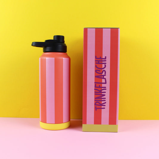 Trinkflasche feuerrot/rosa/gelb 1000ml