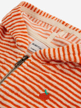 Laden Sie das Bild in den Galerie-Viewer, Baby Orange Stripes Terry Zipped Hoodie
