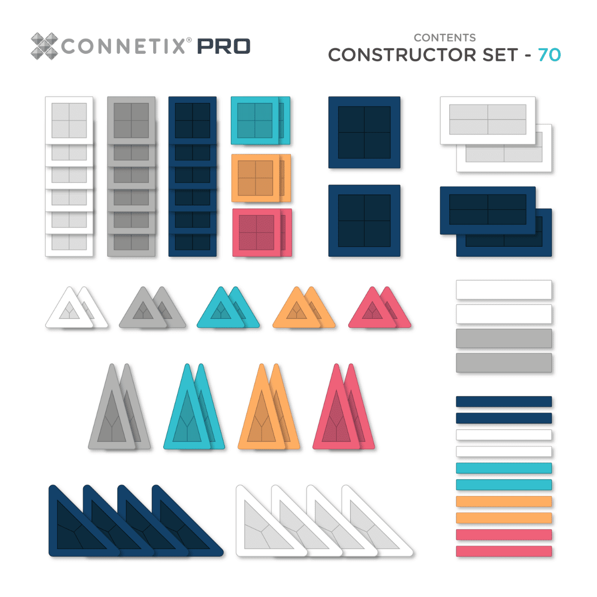 Magnetische Bausteine PRO Constructor Set 70 Teile