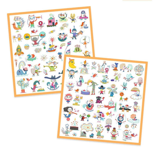 160 Glitzer-Sticker Kunterbunt