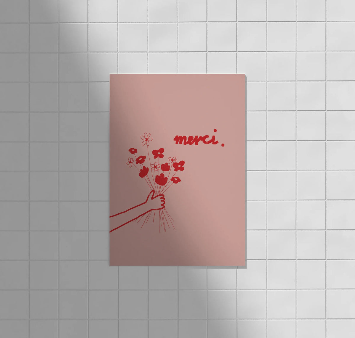 Postkarte "Merci Blumen"