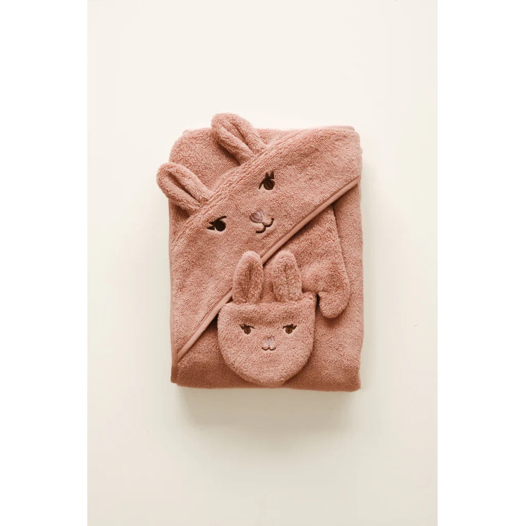 2er Set Waschlappen Bear & Bunny Ash Rose