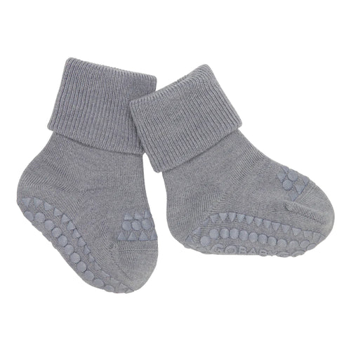 Rutschfeste Merinowolle Socken Grey Melange