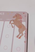 Laden Sie das Bild in den Galerie-Viewer, Wochenplaner Einhorn Glitzer