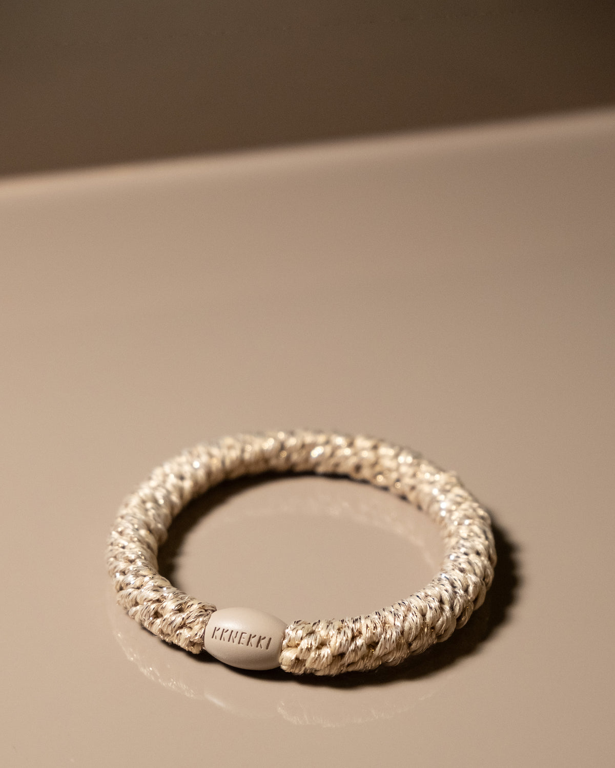Haargummi Beige Glitter