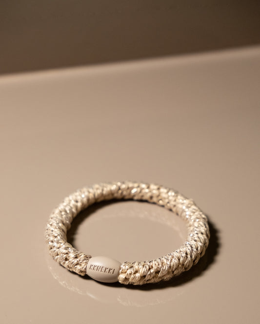 Haargummi Beige Glitter