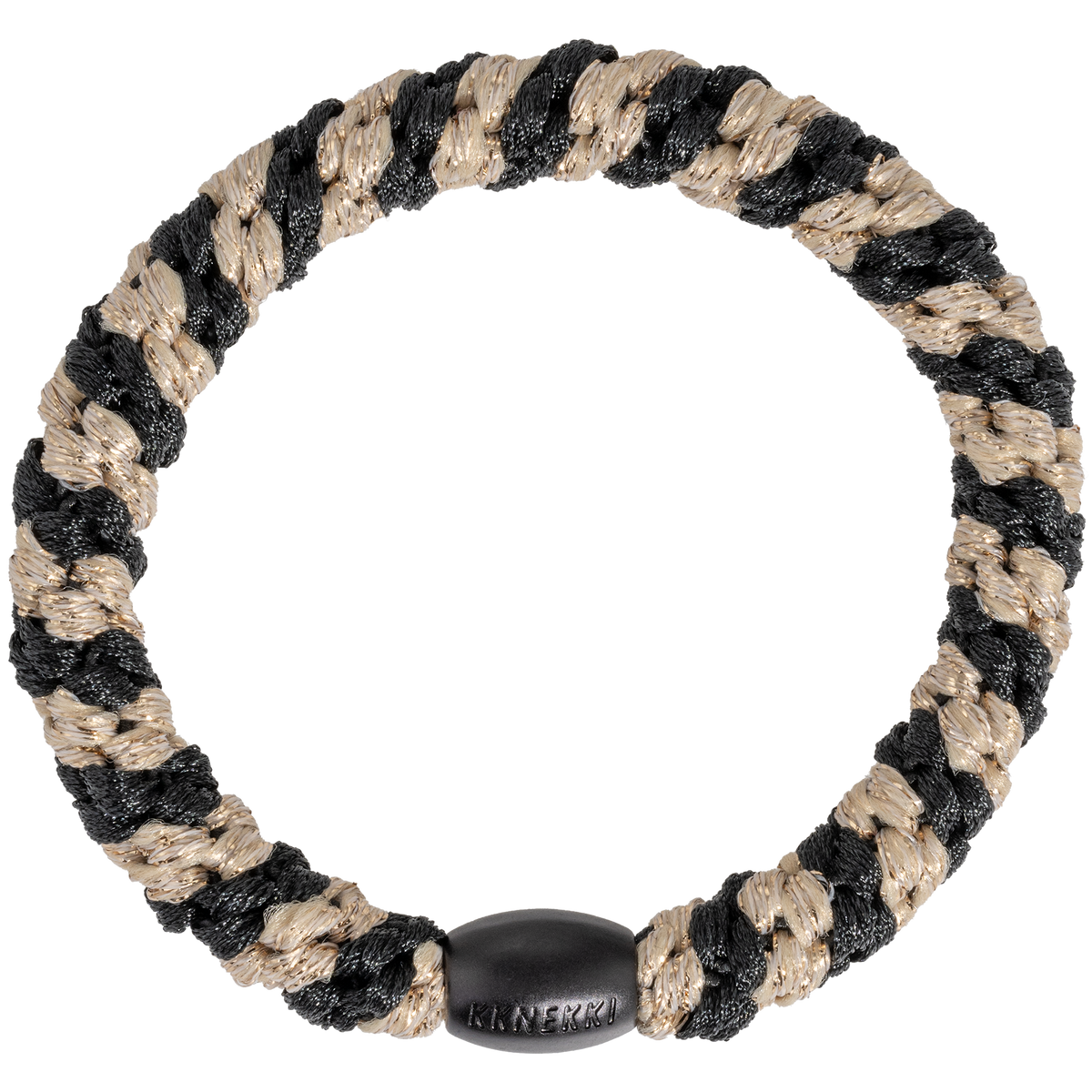 Haargummi Black-beige glitter stripe