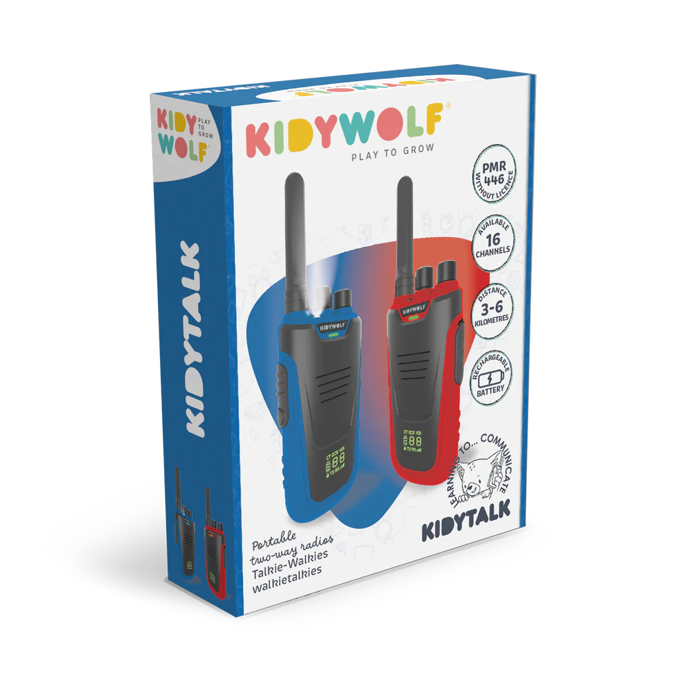Kidytalk Walkie Talkie Set blau/rot