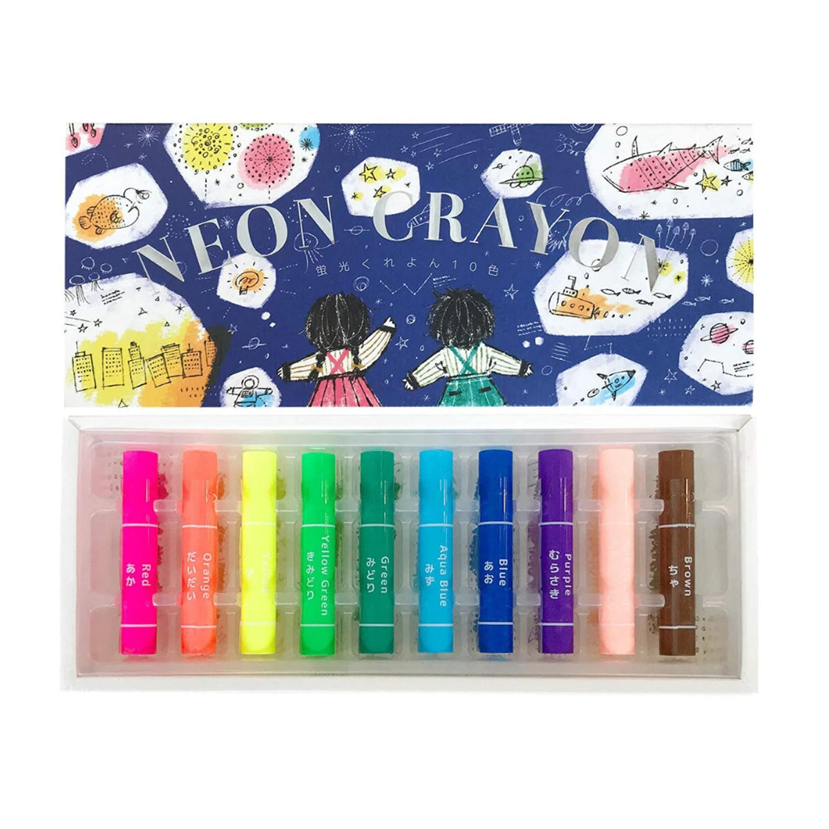 Neon Crayons 10er Set