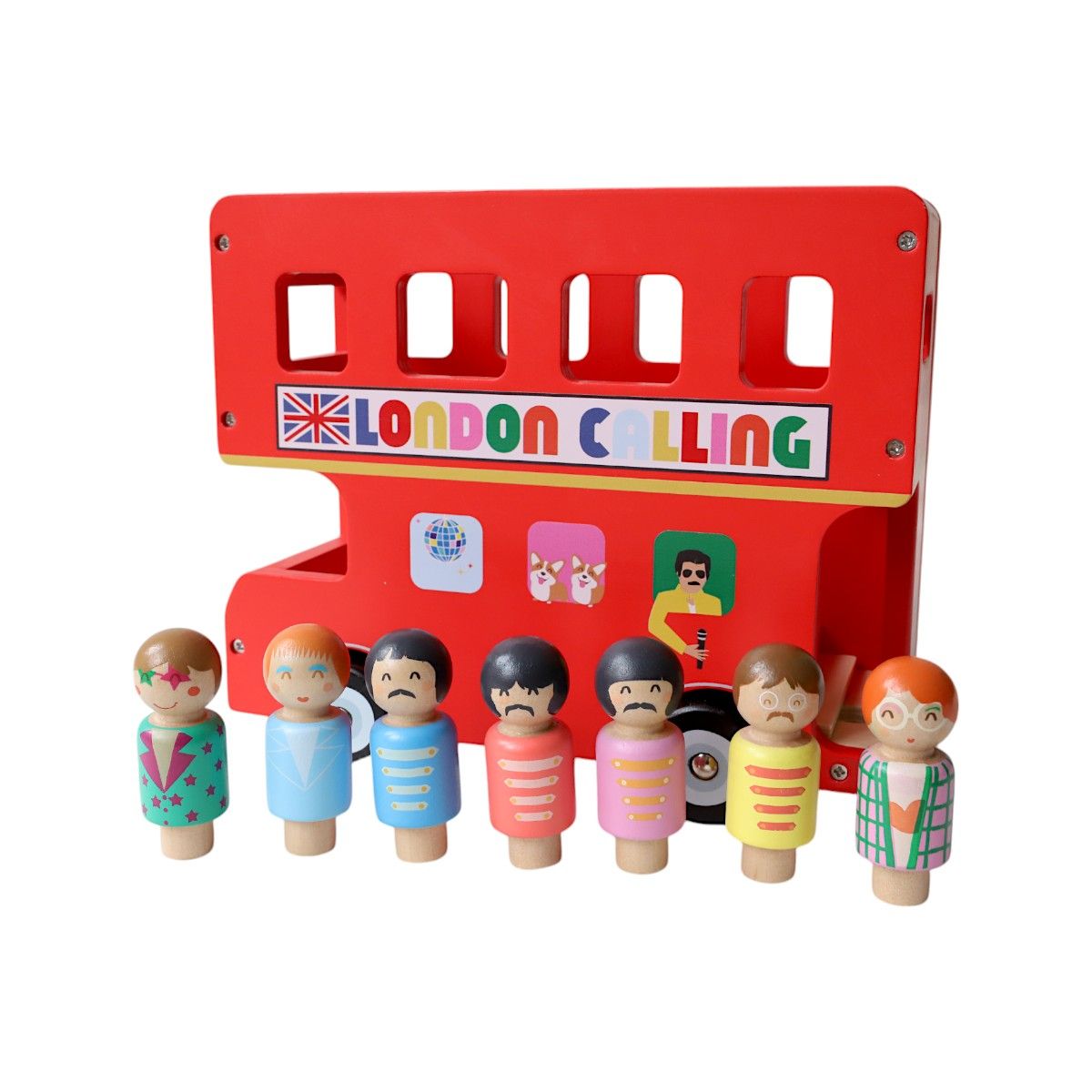London Bus mit Figuren