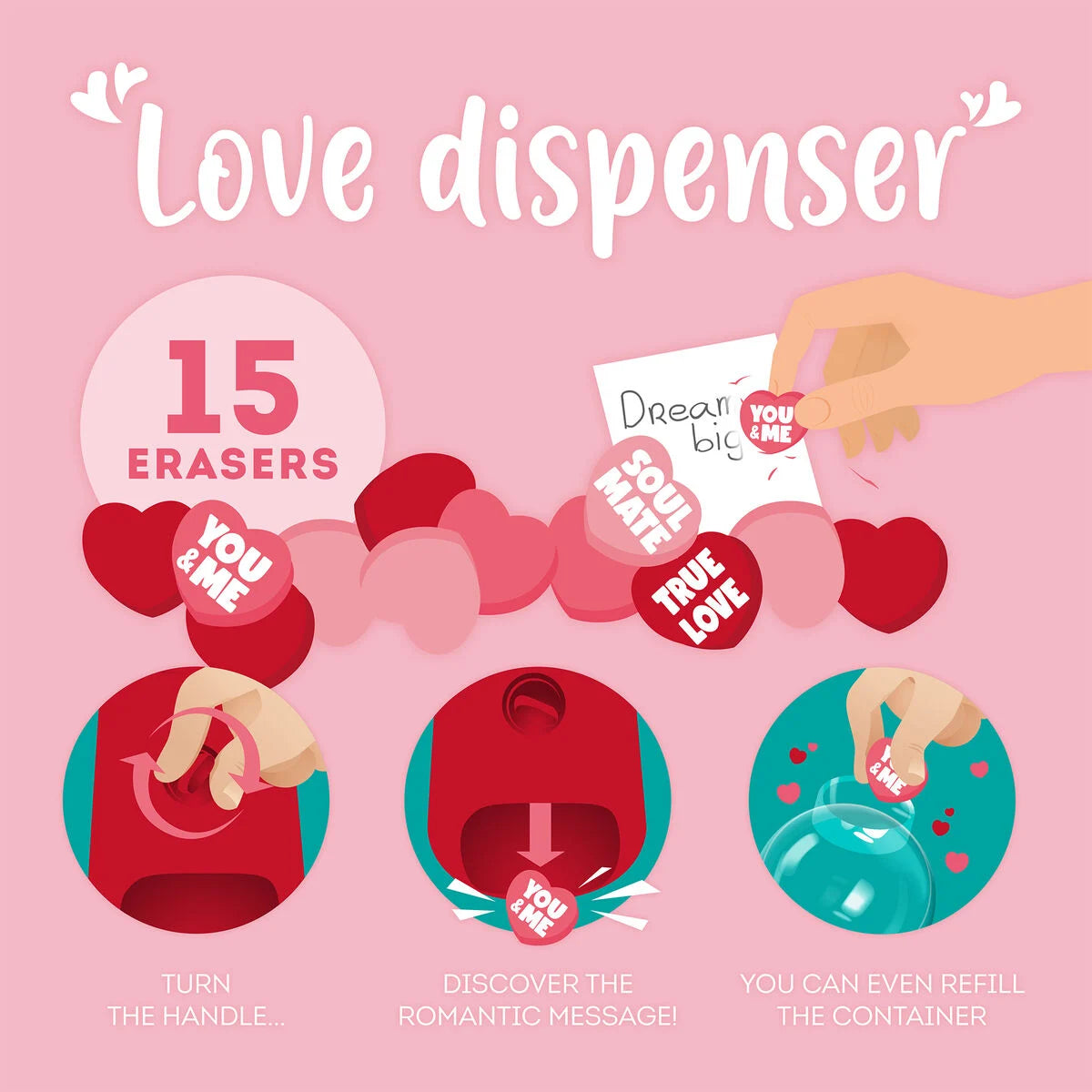 Mini-Radiergummispender "Love Dispenser"