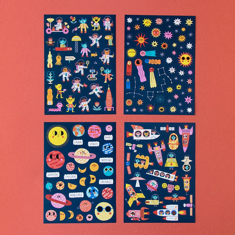 Wiederverwendbare Sticker "Space"