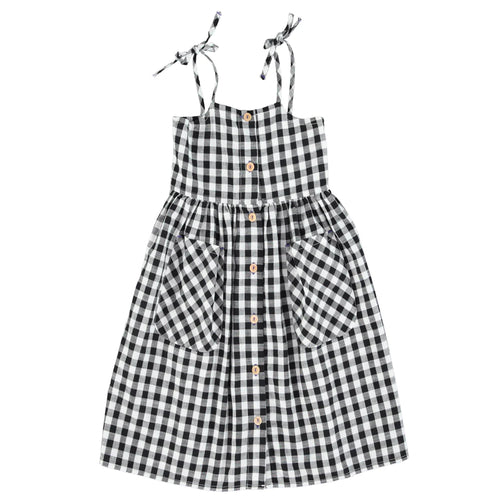 Langes Kleid Black & White Checkered