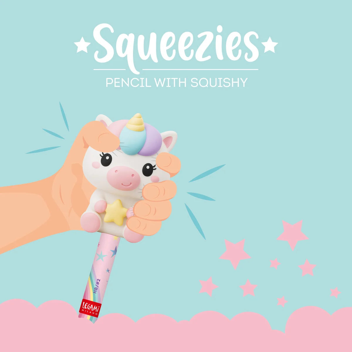 Anti-Stress-Bleistift Squeezies Einhorn