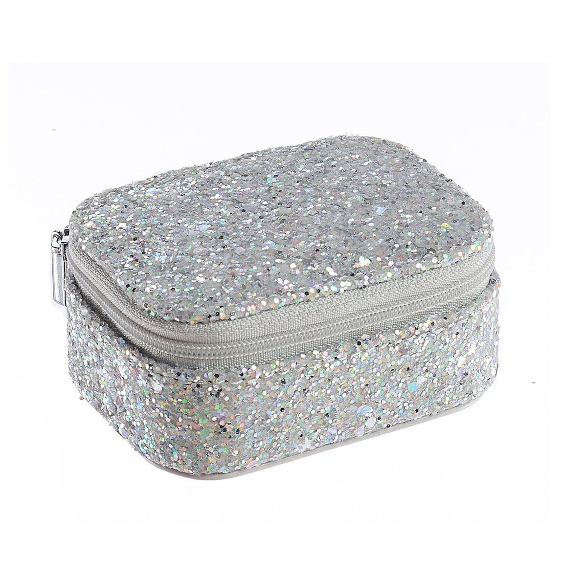 Mini Silver Confetti Glitter Schmuckkästchen