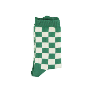 Socken green checkered