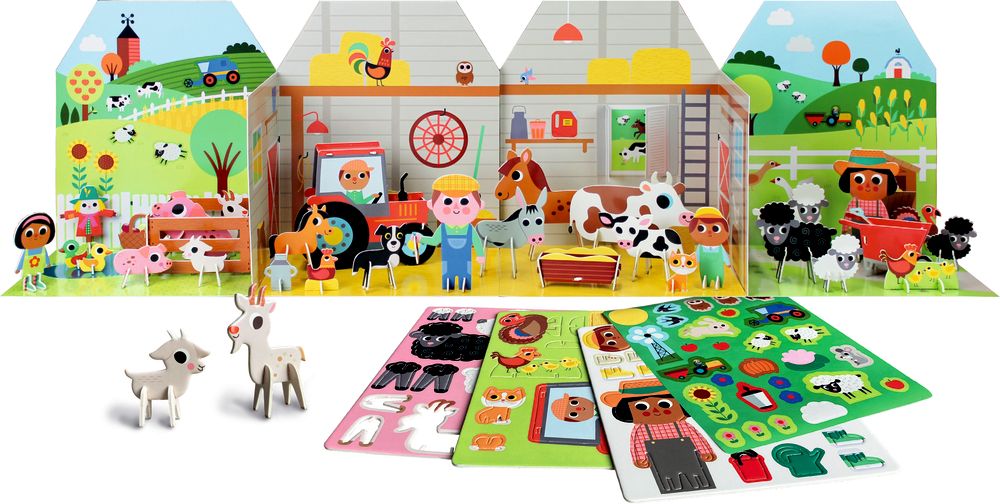 Puppenhaus Bauernhof - Aufstellen, Einrichten, Spielen ab 3J.