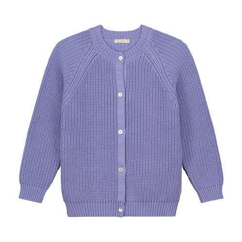 Knitted Raglan Cardigan Purple