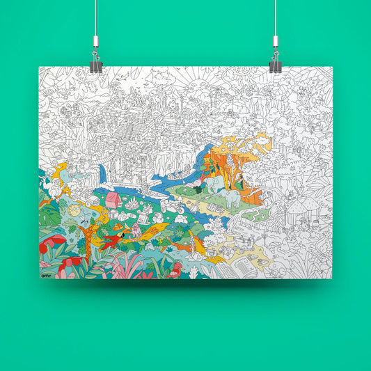 Großes Ausmalposter Jungle