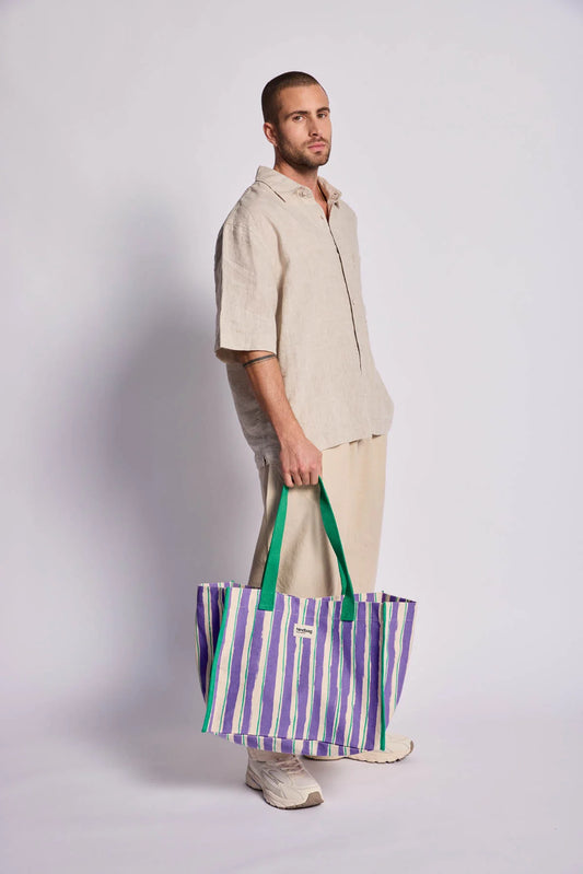 Shopper Claude Streifen Grün & Parma