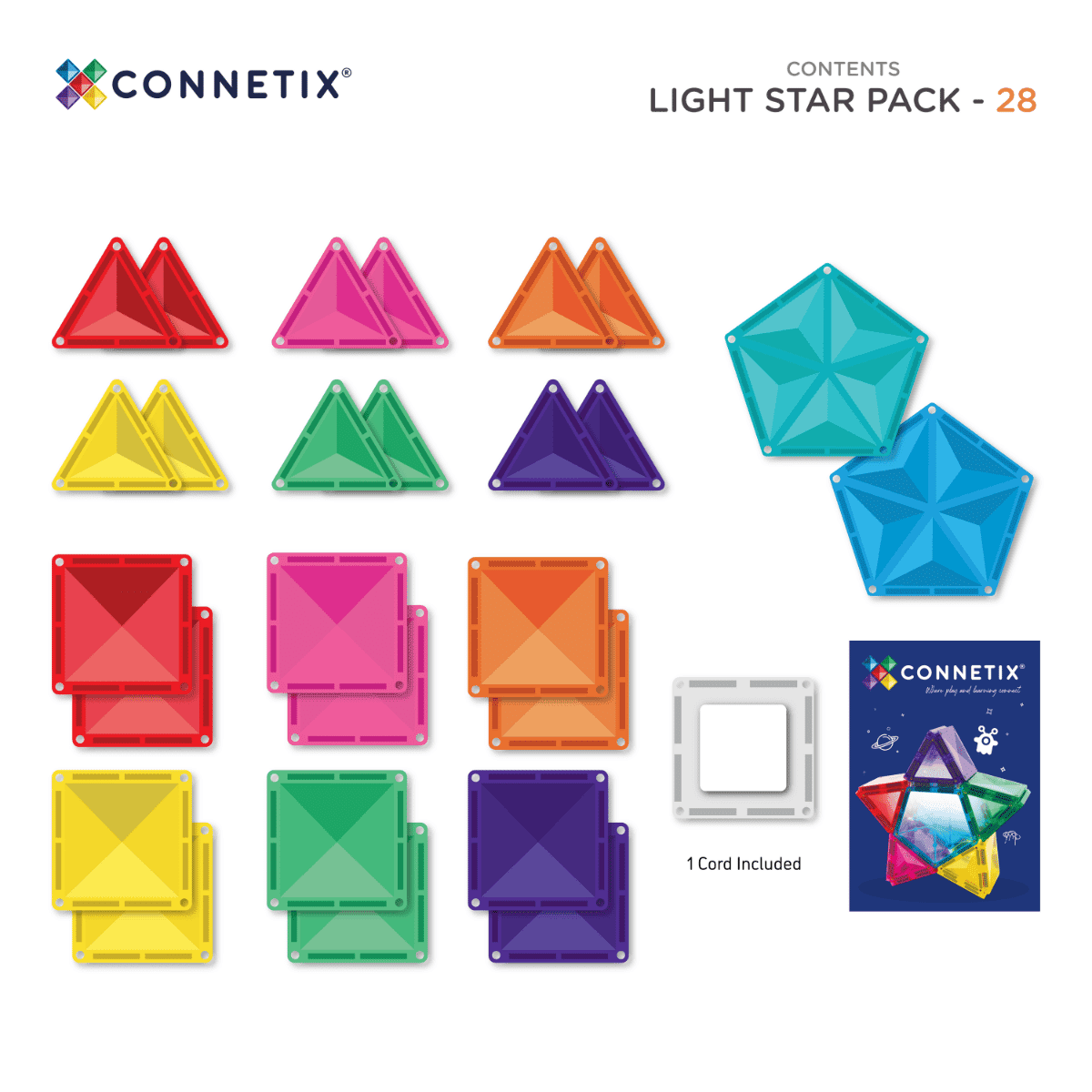 Magnetische Bausteine Light Star Pack 28 Teile
