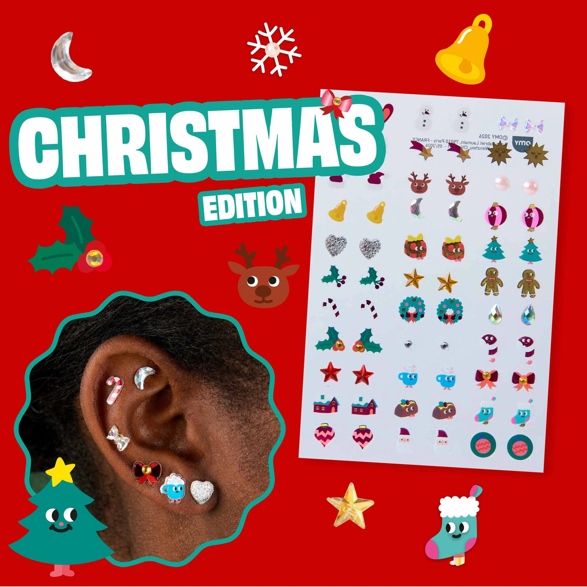 Ho Ho Ho Ohrsticker