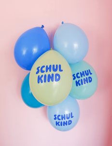 Schulkind Luftballons blau-Mix