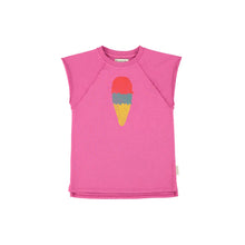 Laden Sie das Bild in den Galerie-Viewer, T-Shirt Kleid Fuchsia Ice Cream
