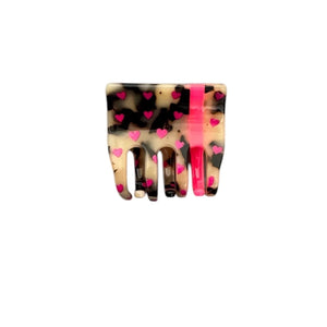 Haarklammer Leo/Herzchen neonpink groß