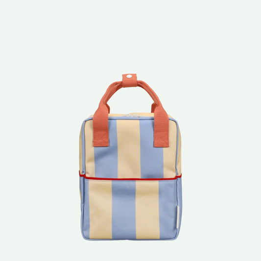 Rucksack small Stripes Cloud blue + twiggy beige