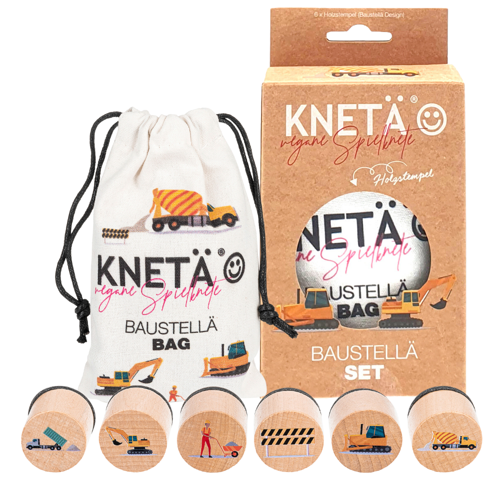 Knete Holzstempel Baustellä