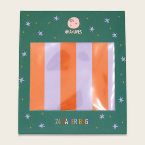 Geschenktütchen 24er Set bunte Streifen