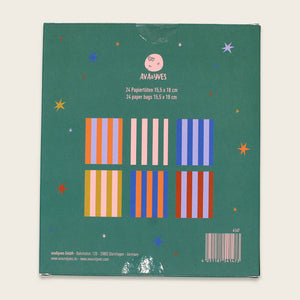 Geschenktütchen 24er Set bunte Streifen