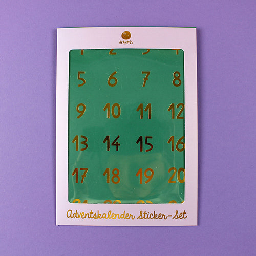Adventskalender-Zahlensticker grün