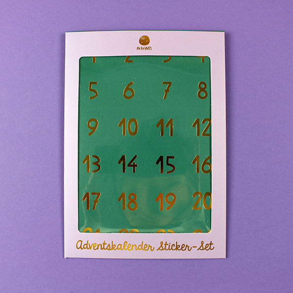 Adventskalender-Zahlensticker grün