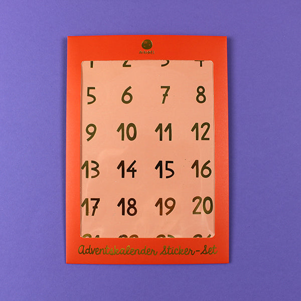 Adventskalender-Zahlensticker rosa