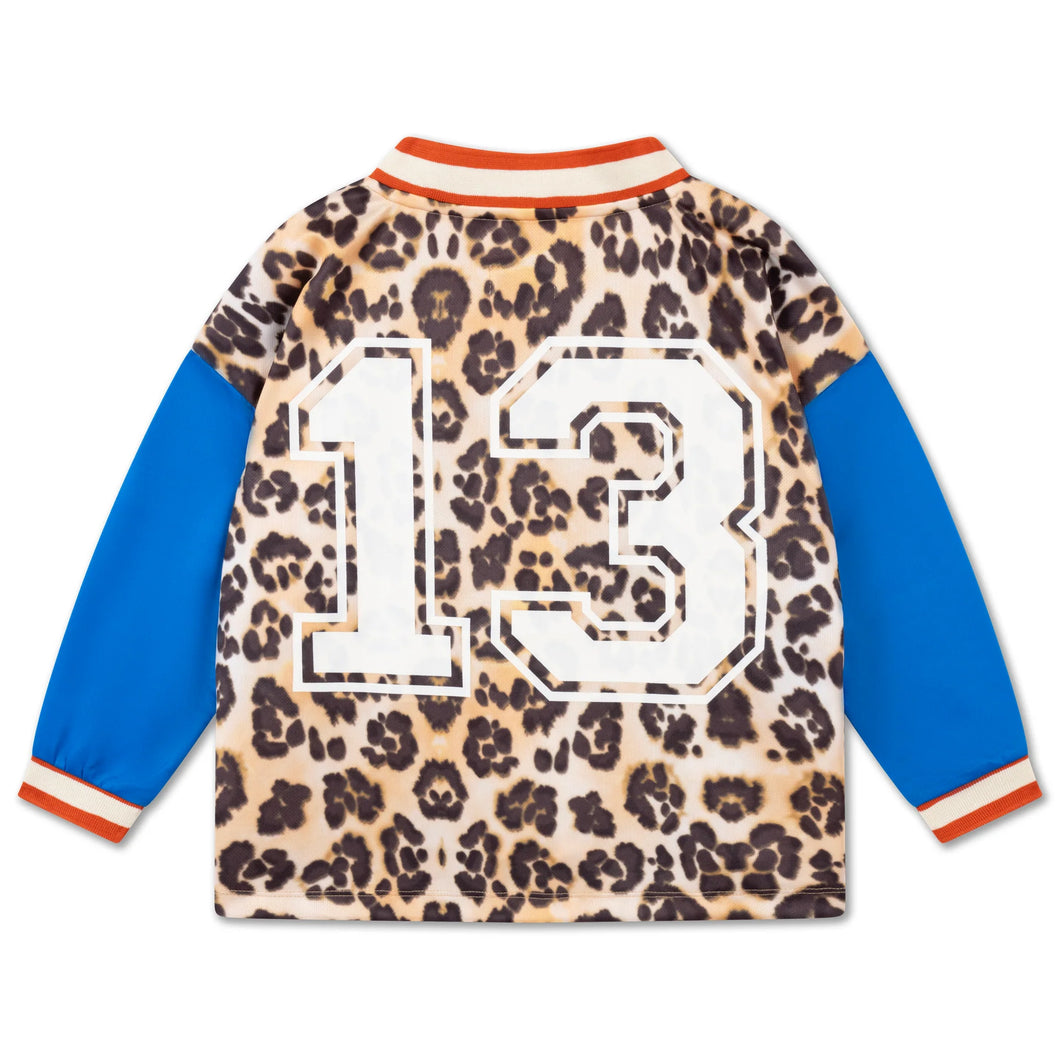 Soccer Tee leopard glitch color block