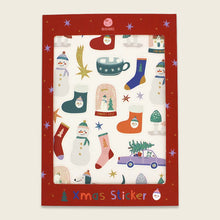 Laden Sie das Bild in den Galerie-Viewer, X-Mas Weihnachtssticker mit Glitzereffekt