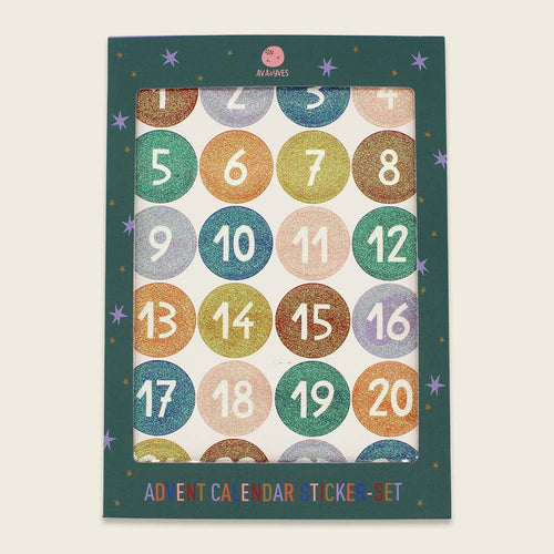 Adventskalender-Zahlensticker bunt