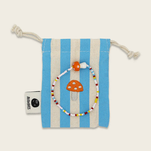 Perlenarmband Pilz orange
