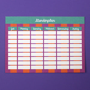 Stundenplan fuchsia / rot / petrol