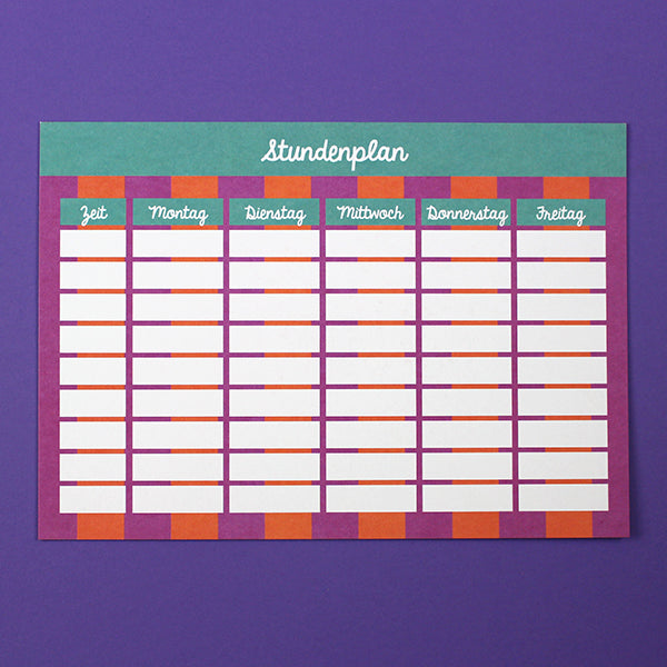 Stundenplan fuchsia / rot / petrol