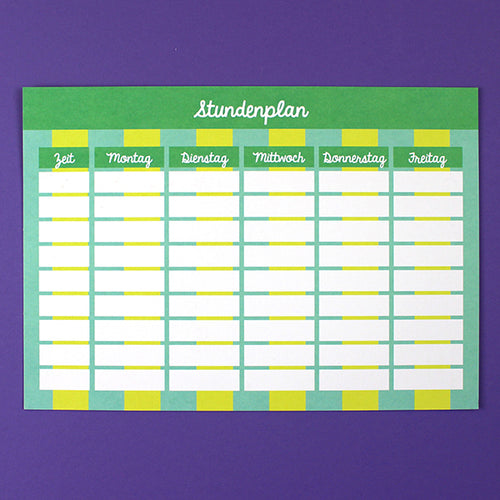 Stundenplan mint / gelb