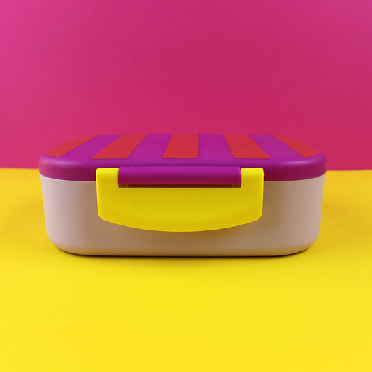 Brotdose Stripes violett/rot-flieder