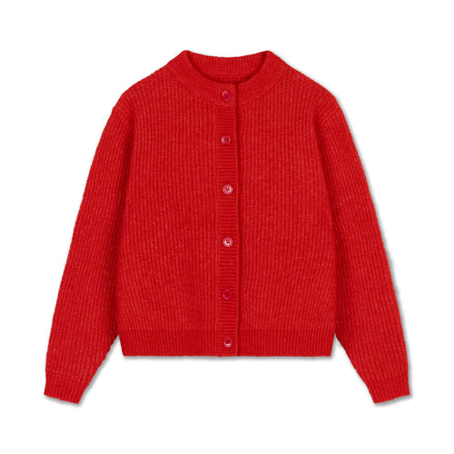 Knit Cardigan Red