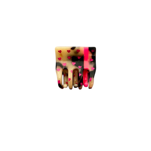 Haarklammer Leo/Herzchen neonpink klein