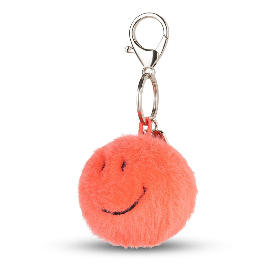 Smiley Eco Fuzzy Schlüsselanhänger Bright Coral