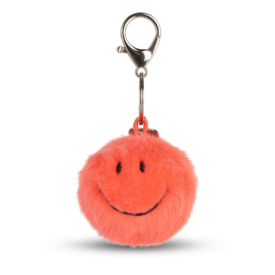 Smiley Eco Fuzzy Schlüsselanhänger Bright Coral
